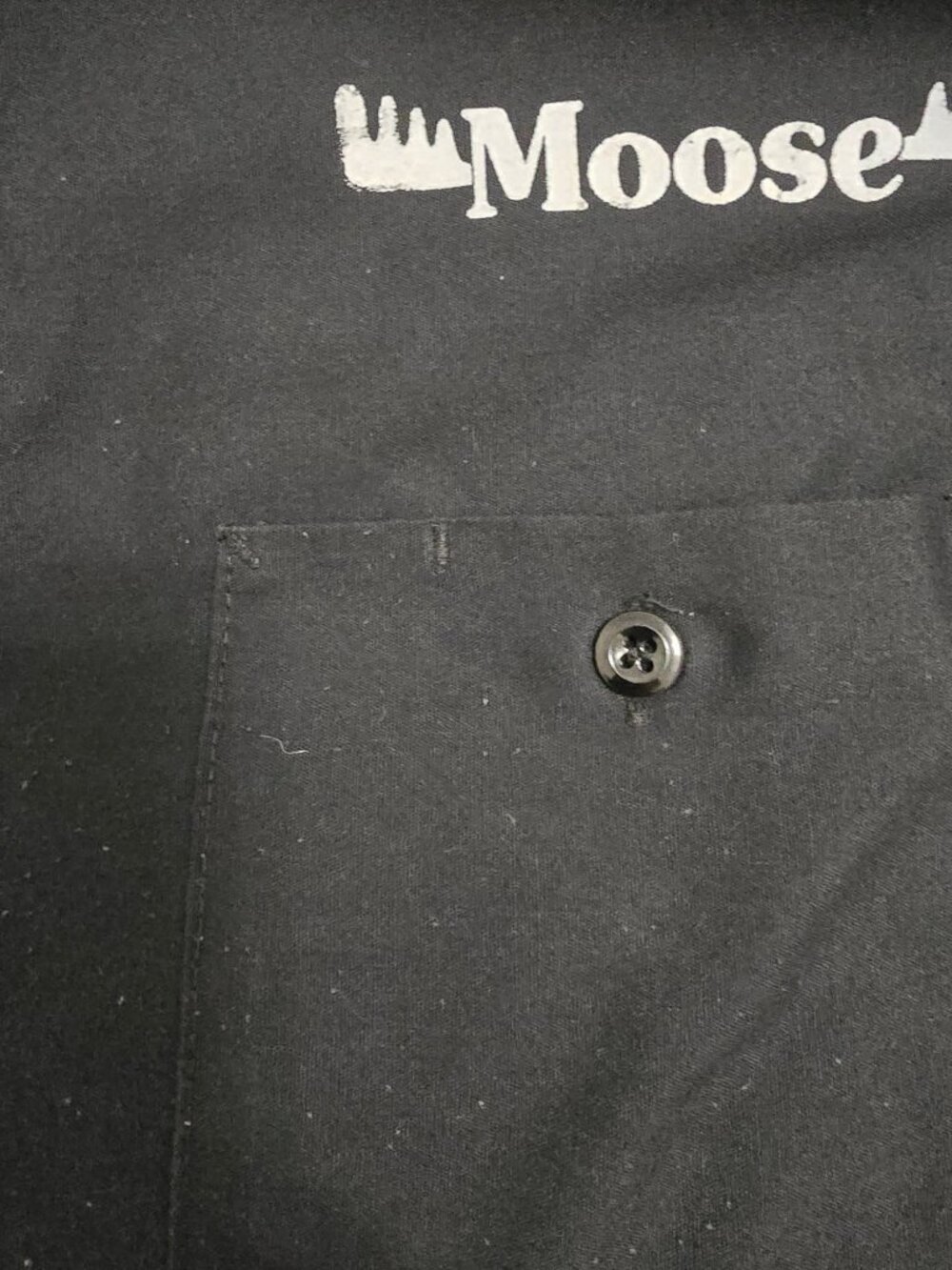 Red Kap Moose Maui Hawaii Black Button-Up Work Shirt M Short Sleeve READ - Picture 5 of 5